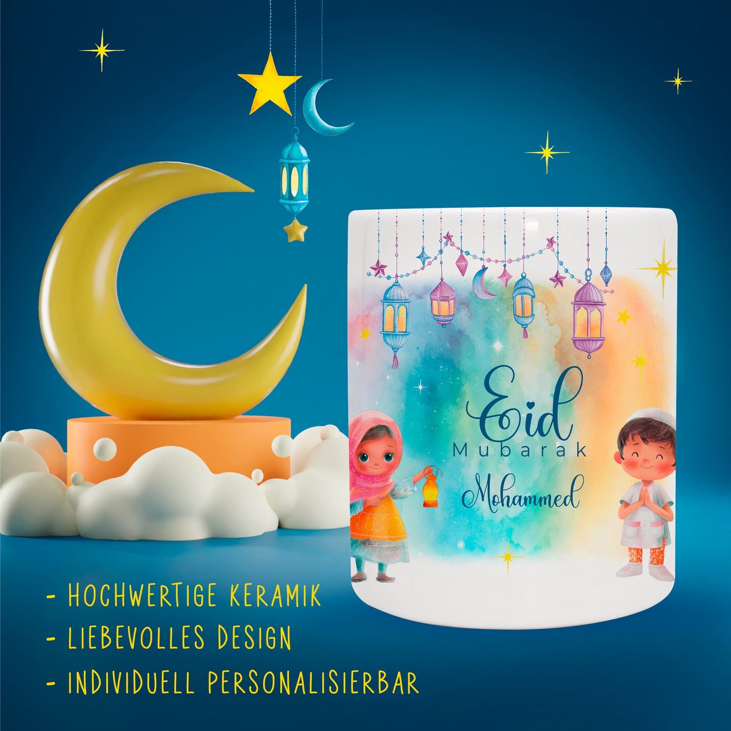 Keramik Spardose mit Name | Ramadan Laternen