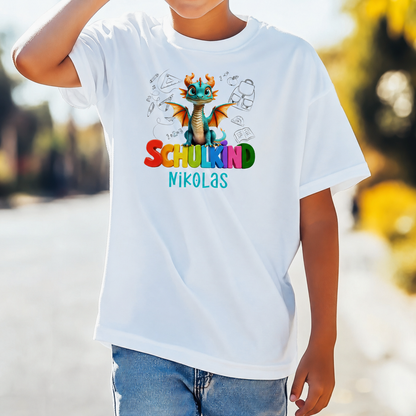 T-Shirt Kinder | Bio-Baumwolle | Schulkind Drache
