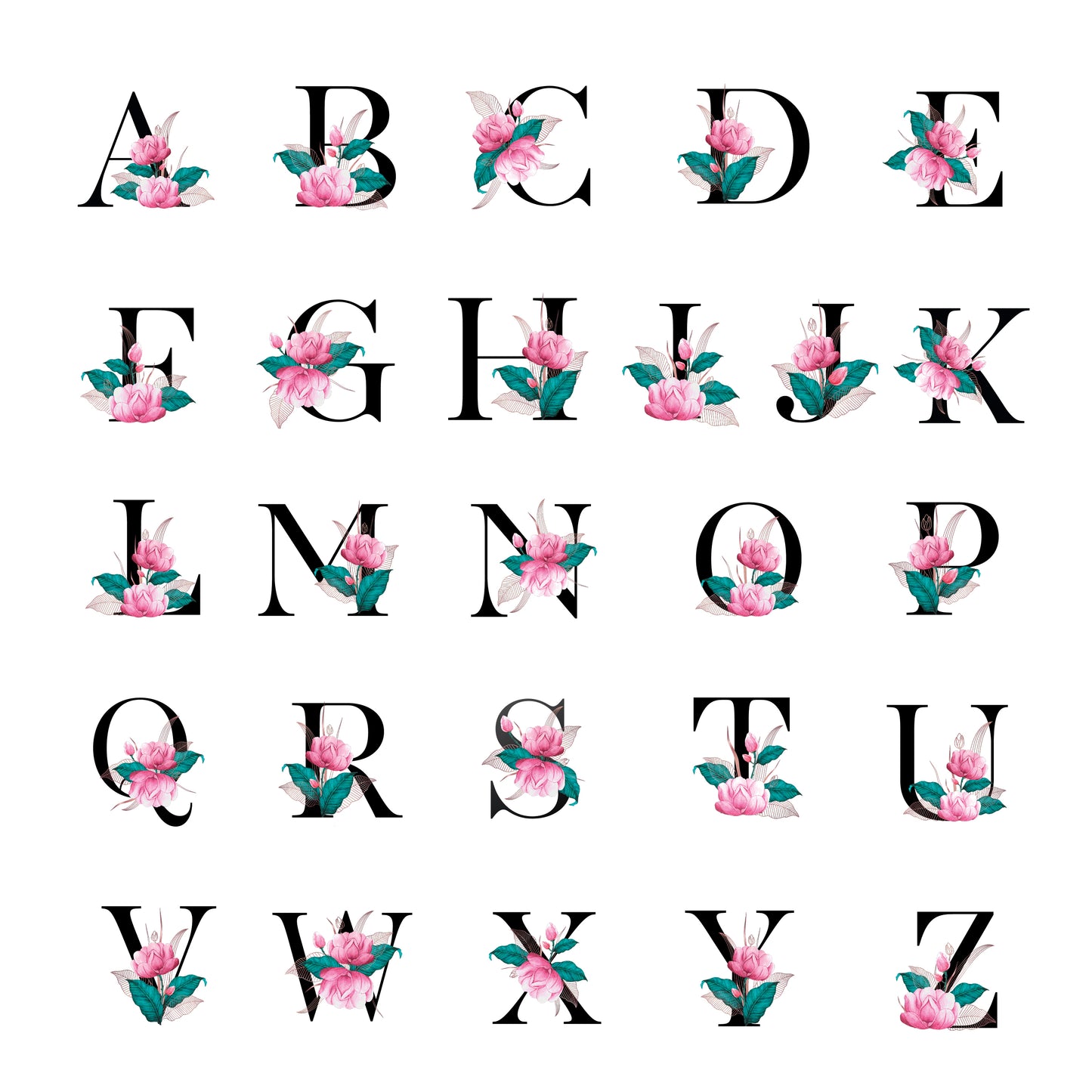 Keramik Tasse mit Namen | Buchstabe Pfingstrose