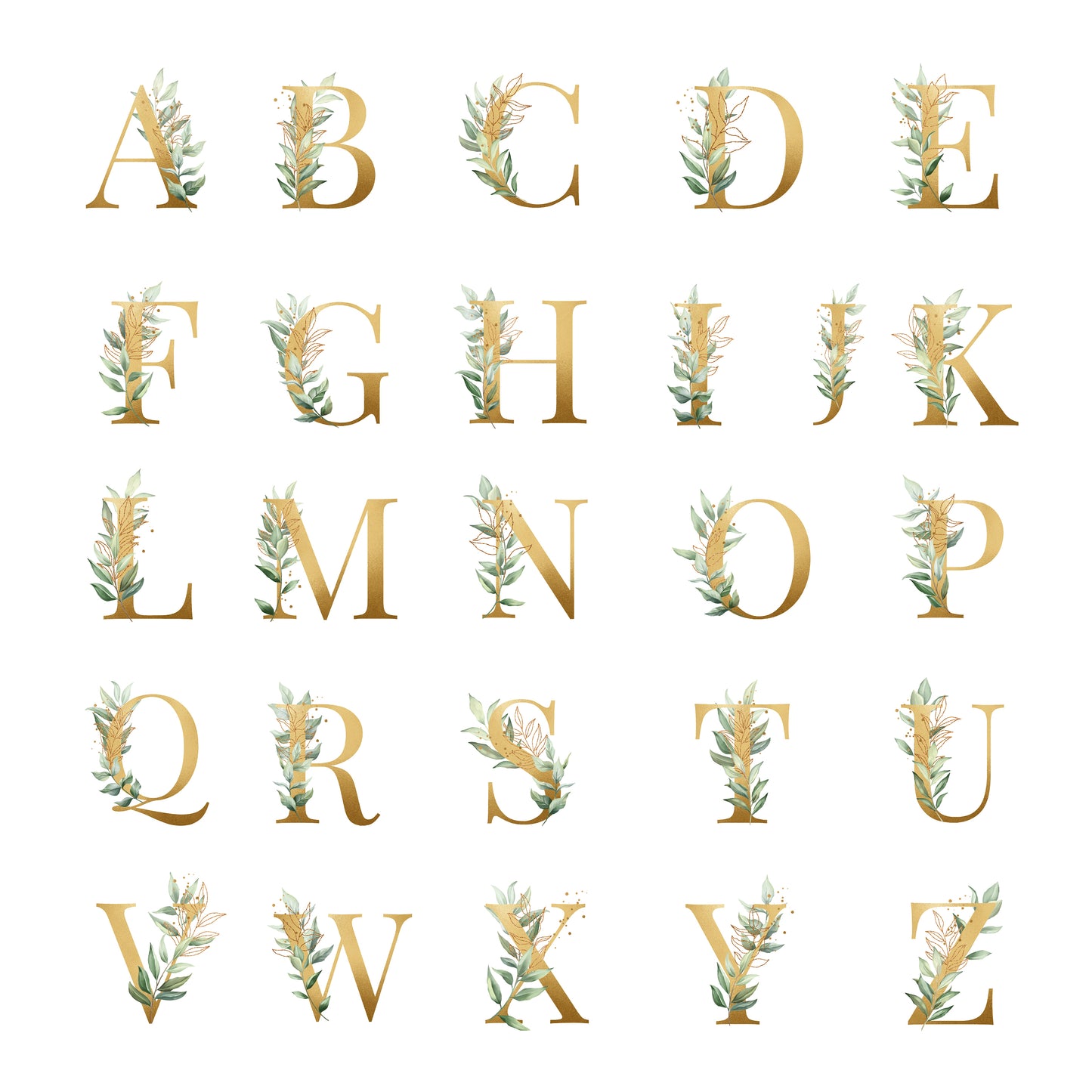 Keramik Tasse mit Namen | Buchstabe Eukalyptus