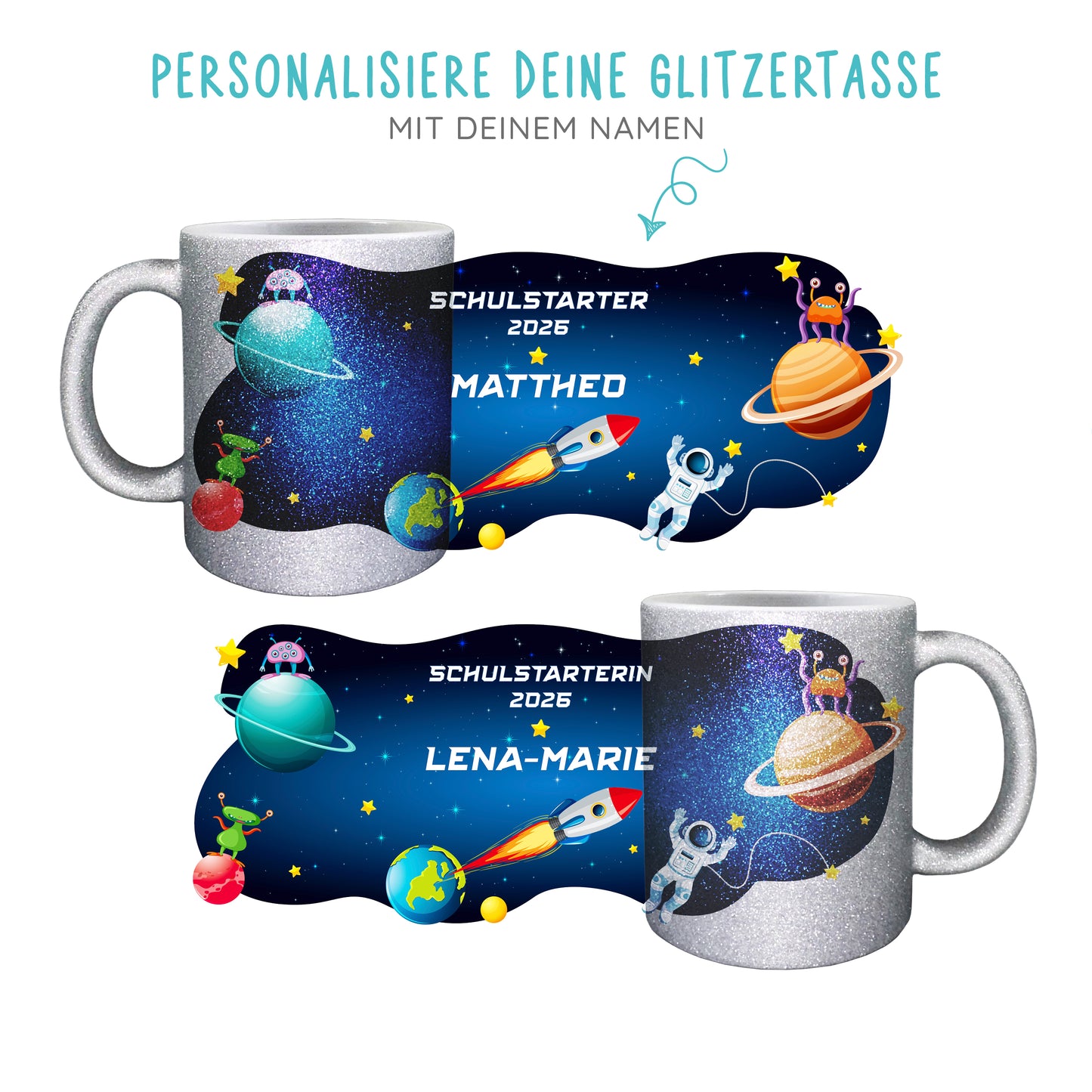 Keramik Tasse mit Namen | Schulstarter