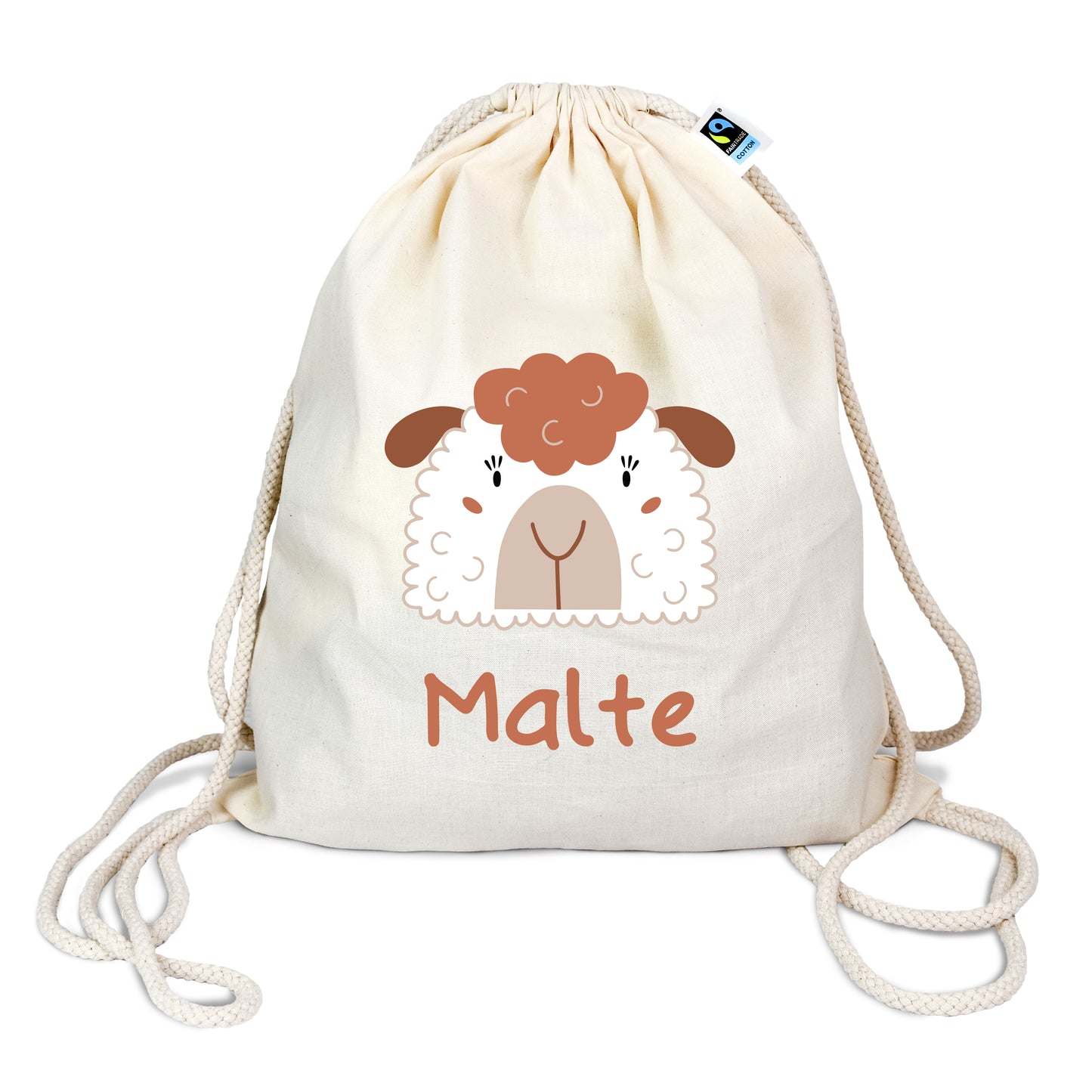 Turnbeutel aus Bio-Baumwolle mit Name | Schaf