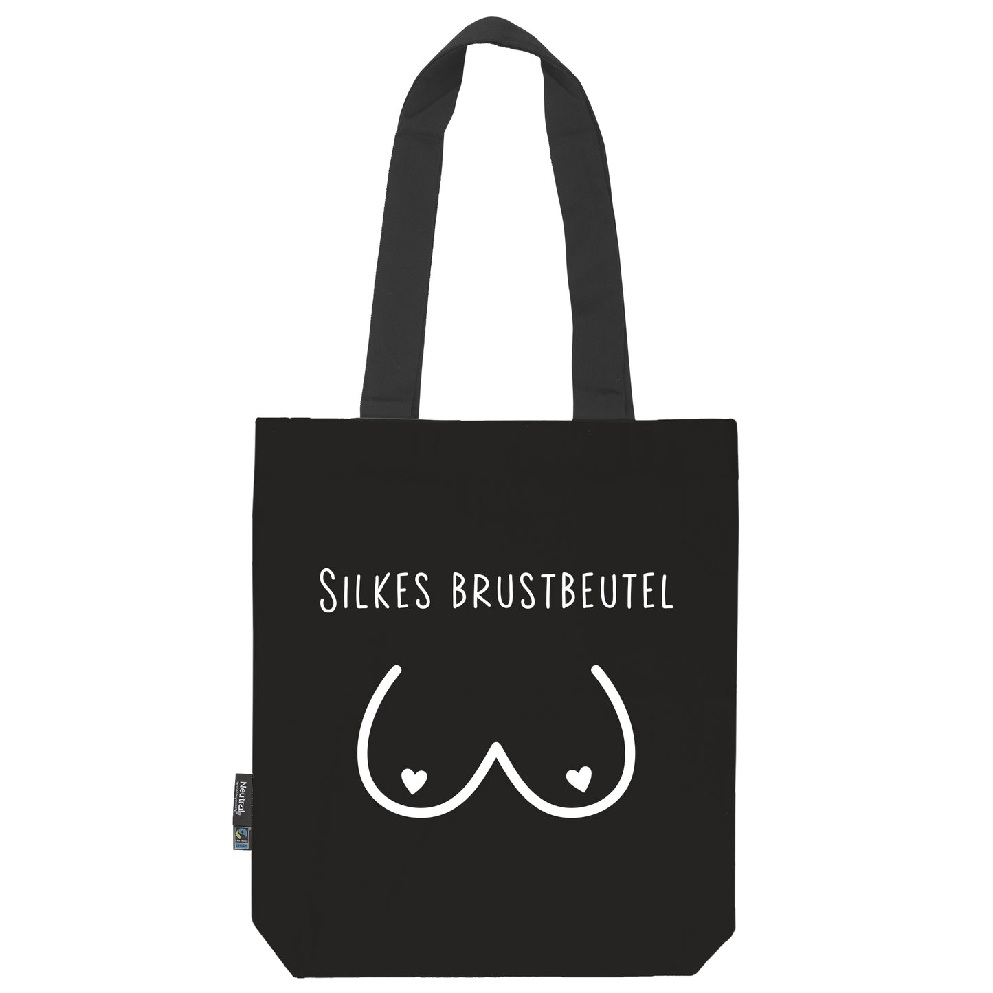 Twill Bag aus Bio- Baumwolle mit Namen | Schwarz | Brustbeutel