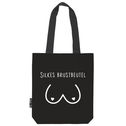 Twill Bag aus Bio- Baumwolle mit Namen | Schwarz | Brustbeutel