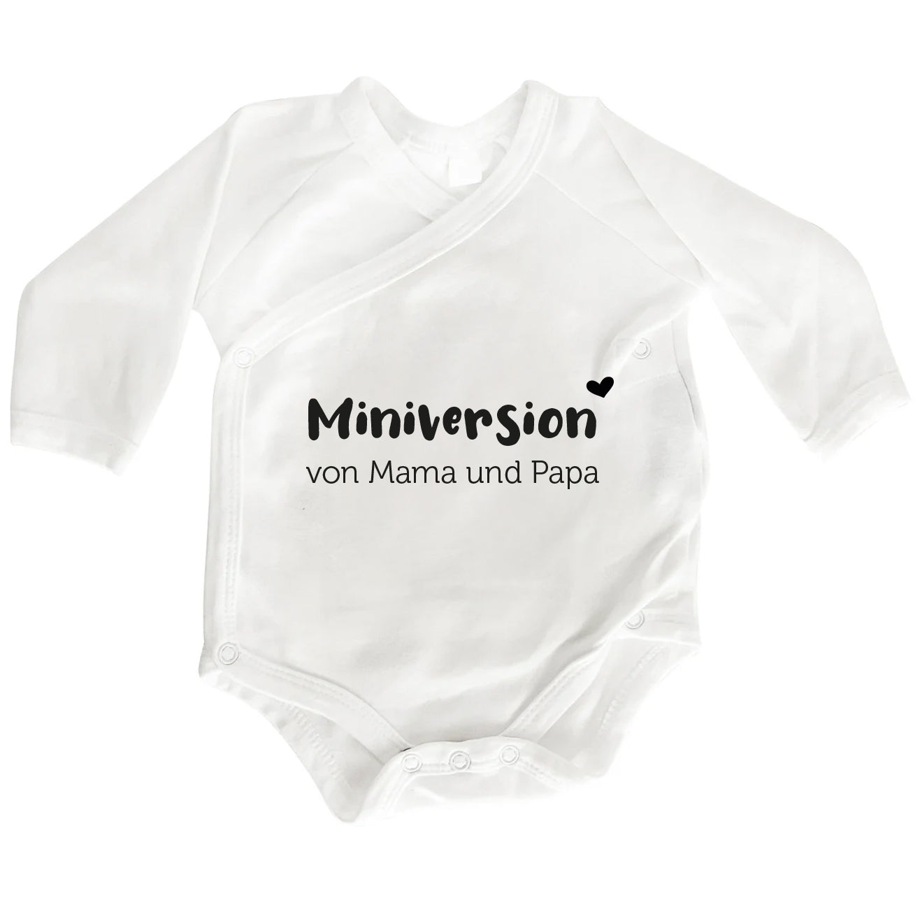 Baby Wickelbody aus Bio-Baumwolle | Miniversion von Mama und Papa | Langarm Baby Body | Perfektes Geschenk zur Geburt | süßer Spruch - verschenkich.de