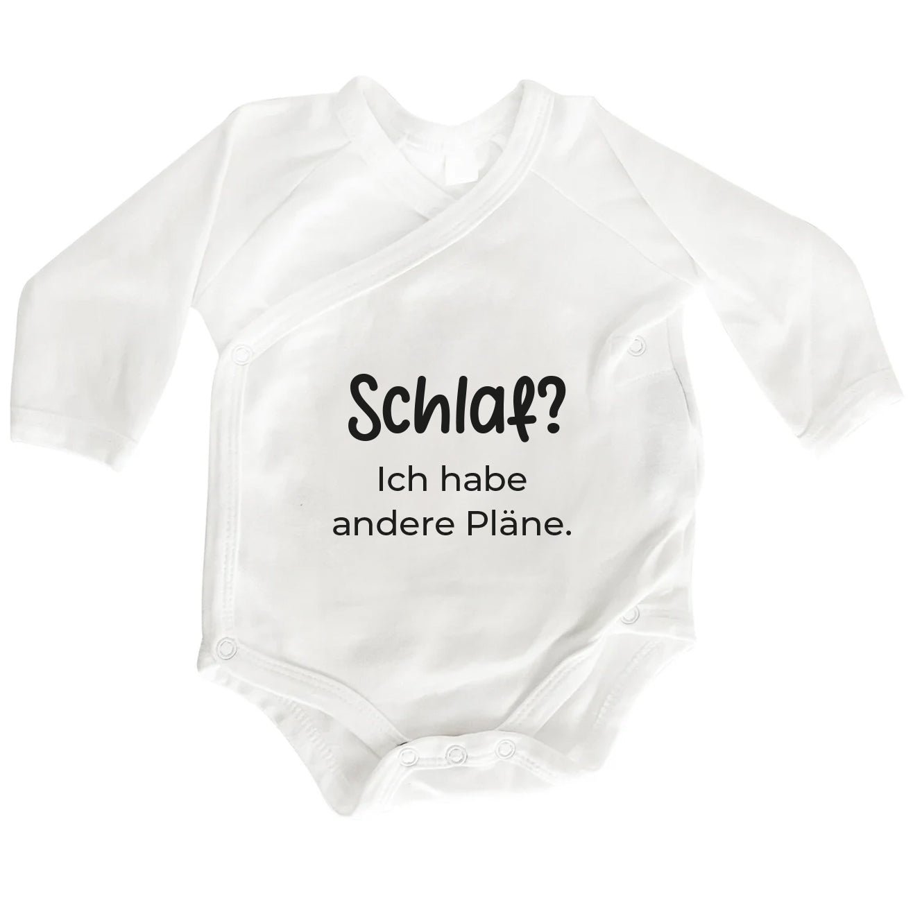 Baby Wickelbody aus Bio-Baumwolle | Schlaf? Ich habe andere Pläne | Langarm Baby Body | Perfektes Geschenk zur Geburt | süßer Spruch - verschenkich.de