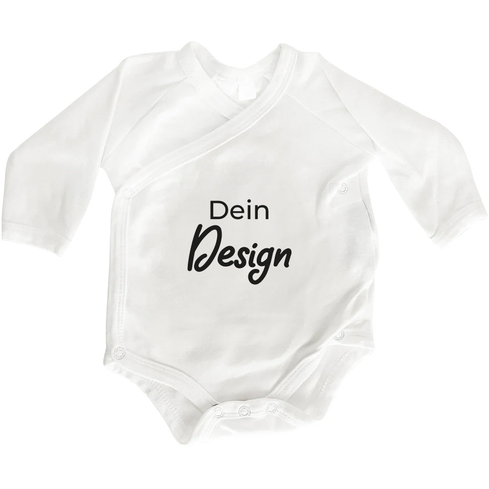 Baby Body Langarm individuell | Wickelbody aus Bio-Baumwolle | Dein Design