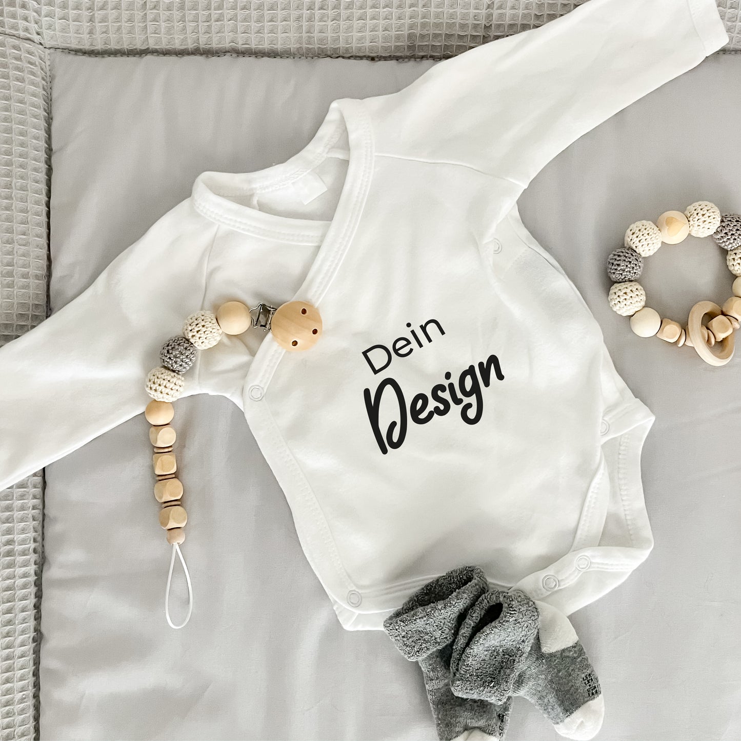 Baby Body Langarm individuell | Wickelbody aus Bio-Baumwolle | Dein Design