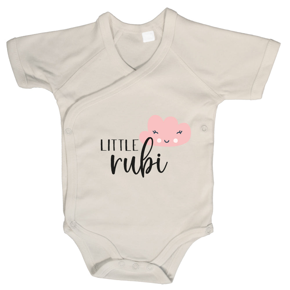 Baby Body Kurzarm mit Name | Wickelbody aus Bio-Baumwolle | Little