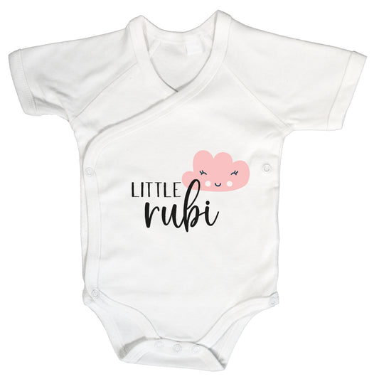 Baby Body Kurzarm mit Name | Wickelbody aus Bio-Baumwolle | Little