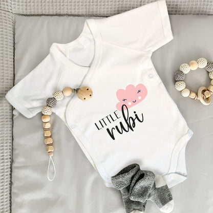 Baby Body Kurzarm mit Name | Wickelbody aus Bio-Baumwolle | Little
