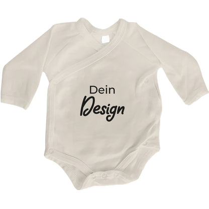 Baby Body Langarm individuell | Wickelbody aus Bio-Baumwolle | Dein Design