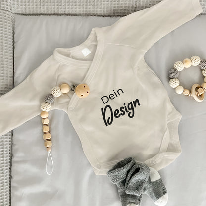 Baby Body Langarm individuell | Wickelbody aus Bio-Baumwolle | Dein Design