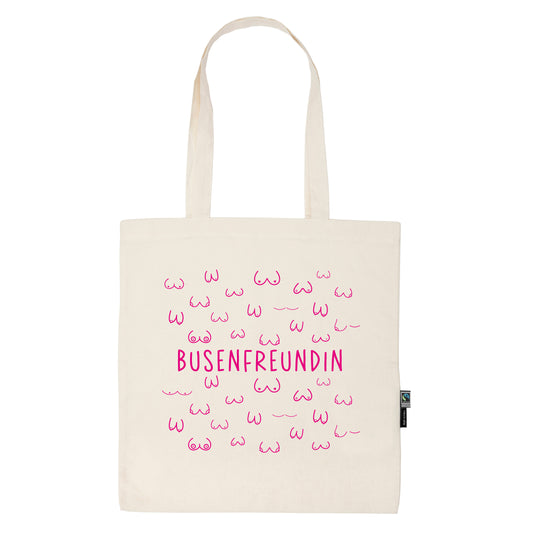 Busenfreundin 1.0 pink | naturfarbene Stofftasche aus Bio- Baumwolle | entzückendes Geschenk für die beste und liebste Freundin | kurz BFF - verschenkich.de