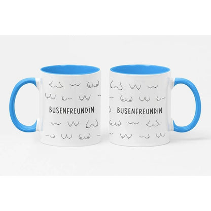 Busenfreundin 2.0 | Kaffeetasse | Henkel und Innen blau | entzückendes Geschenk für die beste und liebste Freundin | kurz BFF - verschenkich.de
