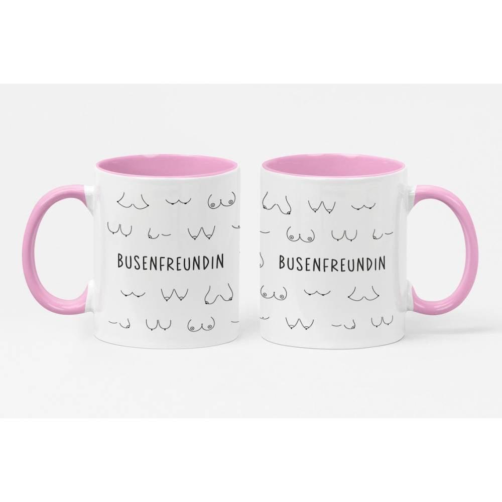 Busenfreundin 2.0 | Kaffeetasse | Henkel und Innen rosa | entzückendes Geschenk für die beste und liebste Freundin | kurz BFF - verschenkich.de