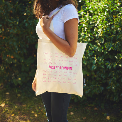 Busenfreundin 2.0 pink | naturfarbene Stofftasche aus Bio- Baumwolle | entzückendes Geschenk für die beste und liebste Freundin | kurz BFF - verschenkich.de