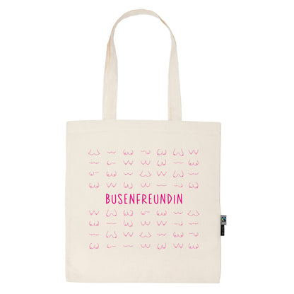 Busenfreundin 2.0 pink | naturfarbene Stofftasche aus Bio- Baumwolle | entzückendes Geschenk für die beste und liebste Freundin | kurz BFF - verschenkich.de
