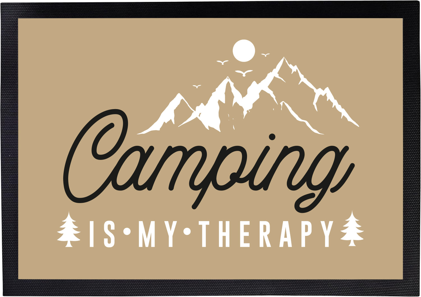 Fußmatte mit Spruch | Camping is my therapy