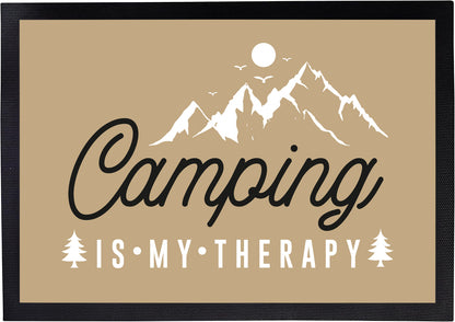 Fußmatte mit Spruch | Camping is my therapy