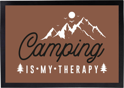 Fußmatte mit Spruch | Camping is my therapy