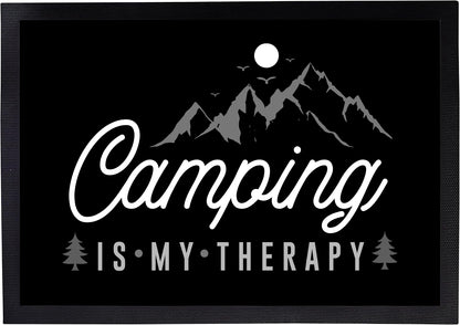 Fußmatte mit Spruch | Camping is my therapy