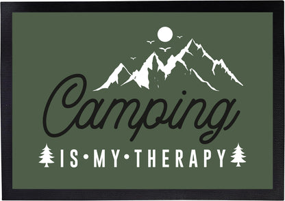 Fußmatte mit Spruch | Camping is my therapy