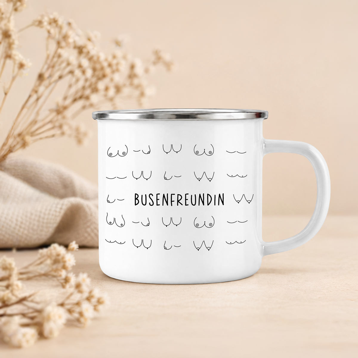 Emaille Tasse | Busenfreundin 2.0
