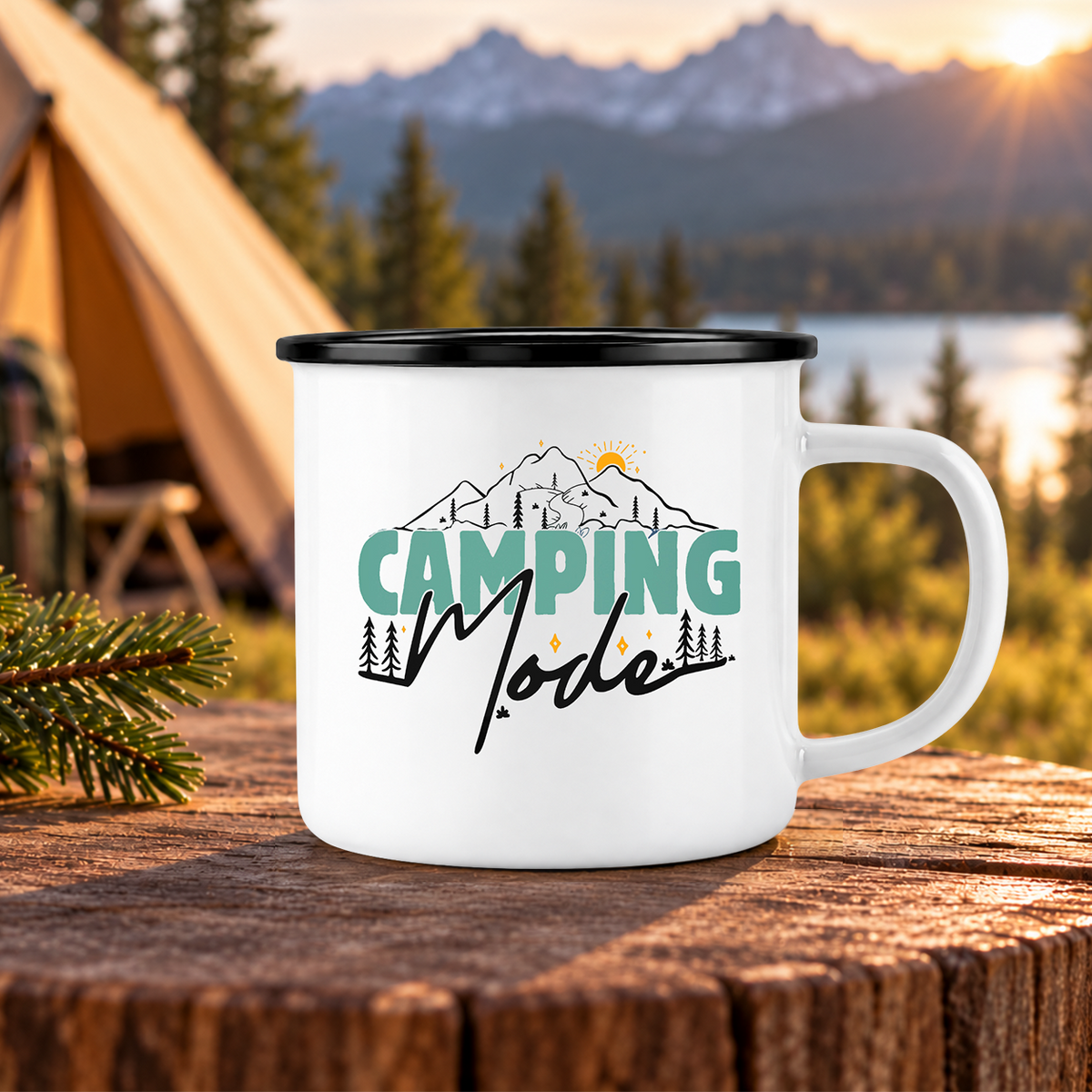 Emaille Tasse | Camping Mode