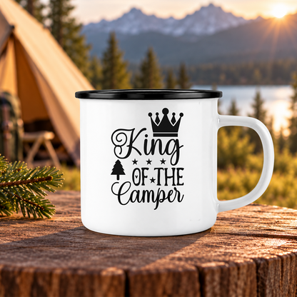 Emaille Tasse mit Namen | King of the Camper