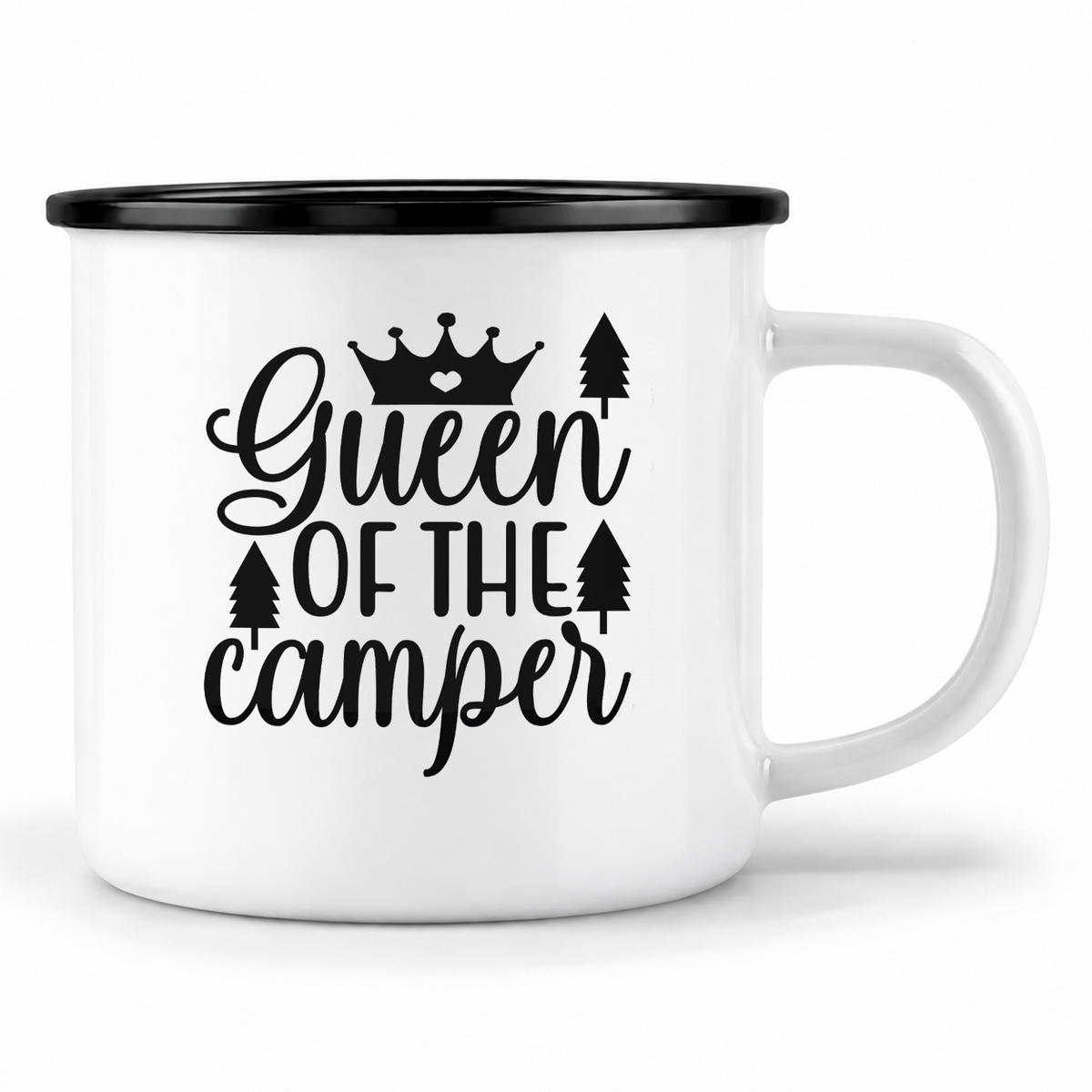 Emaille Tasse mit Namen | Queen of the Camper