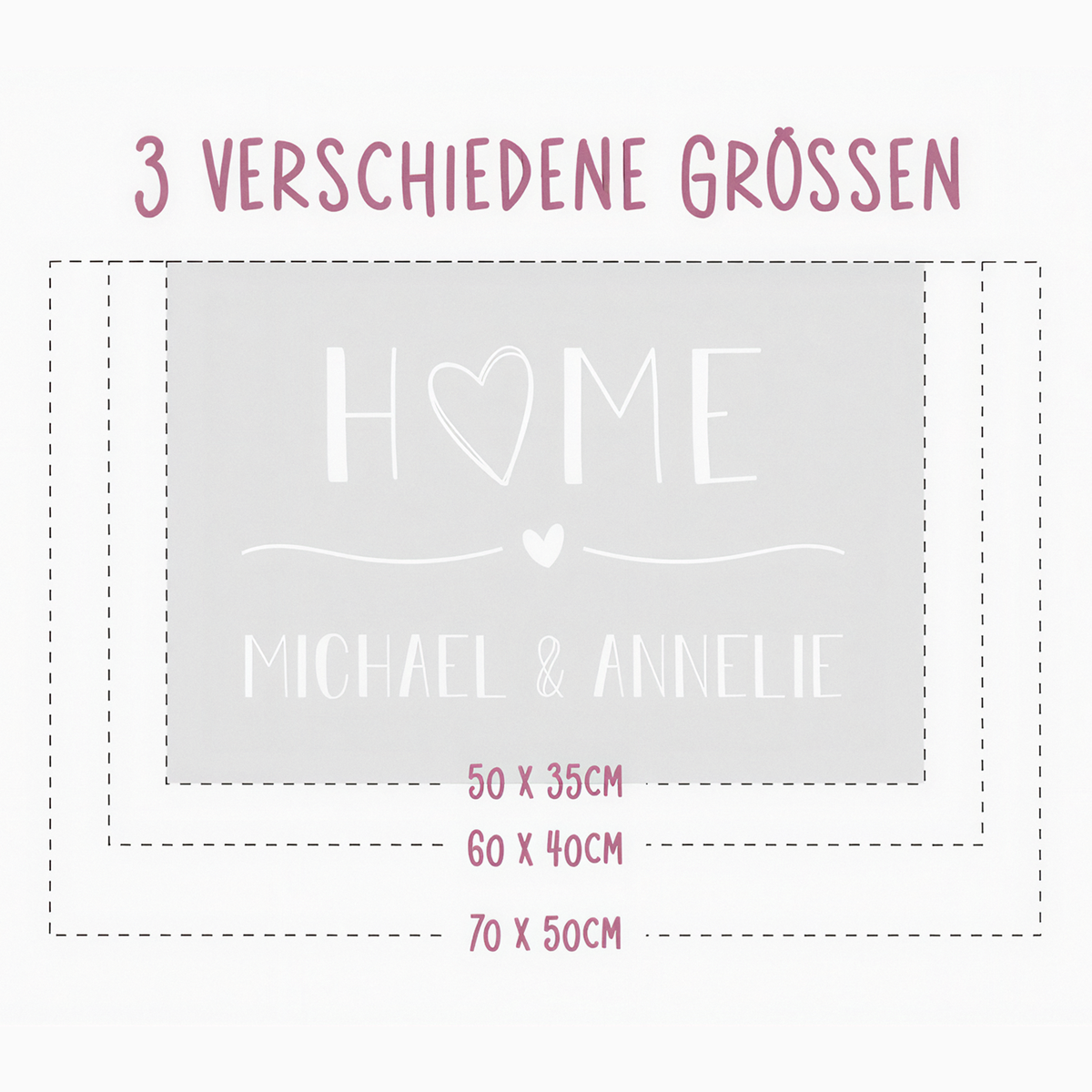 Fußmatte mit Namen + Datum | We said yes - Goldverlauf