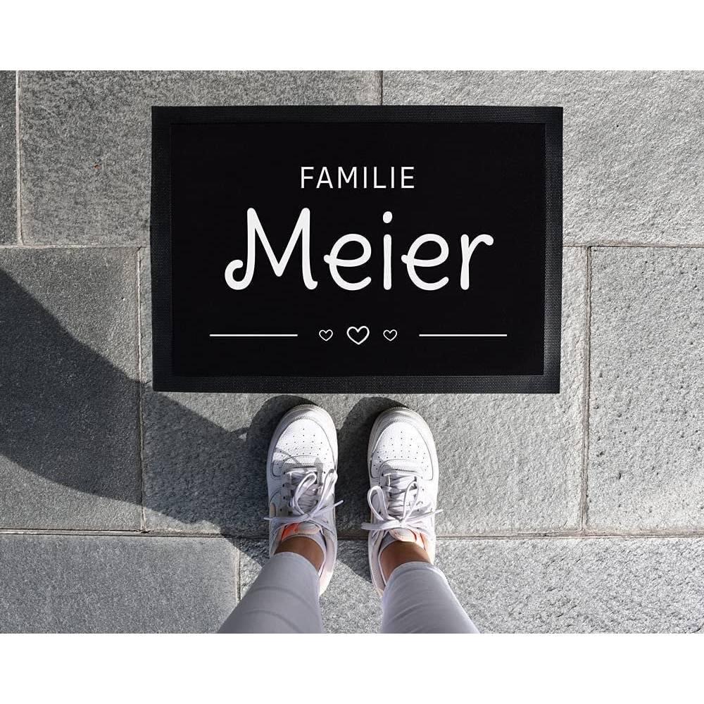 Fußmatte mit Wunschnamen und personalisiert - Motiv: Familie - verschenkich.de