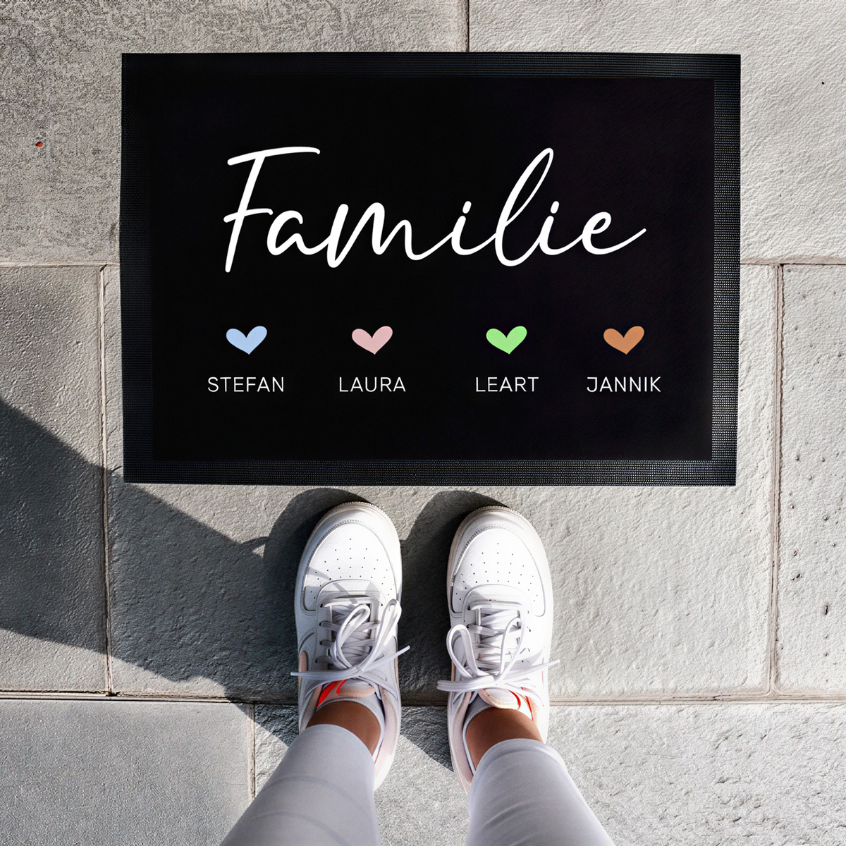 Fußmatte mit Vornamen | Familie Herzchen
