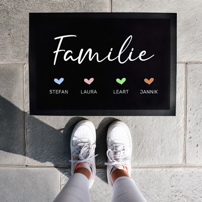 Fußmatte mit Vornamen | Familie Herzchen