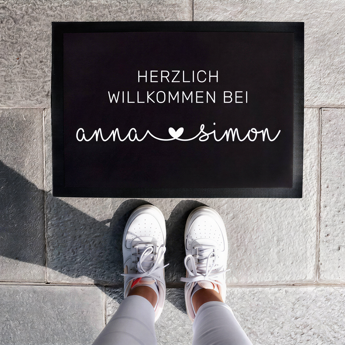 Fußmatte mit Vornamen | Herzlich Willkommen