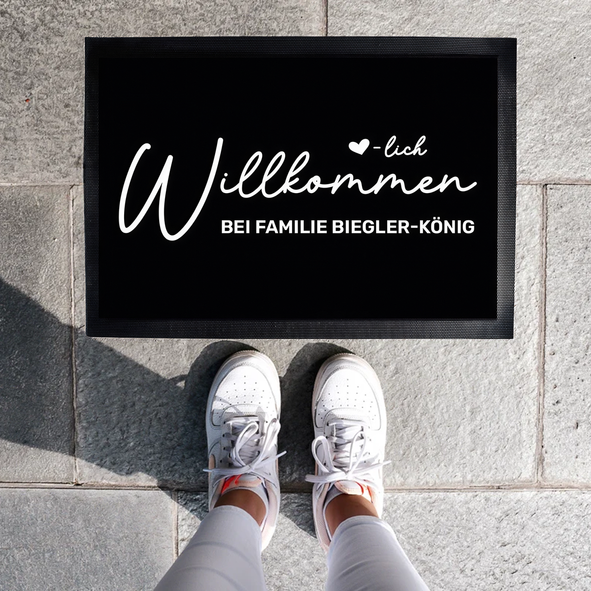 Fußmatte mit Nachname | Herzlich Willkommen