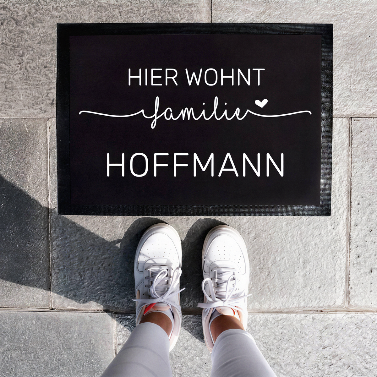 Fußmatte mit Familienname | Hier wohnt Familie
