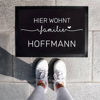 Fußmatte mit Familienname | Hier wohnt Familie