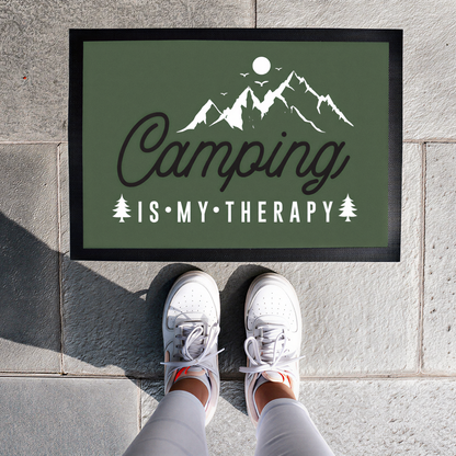 Fußmatte mit Spruch | Camping is my therapy