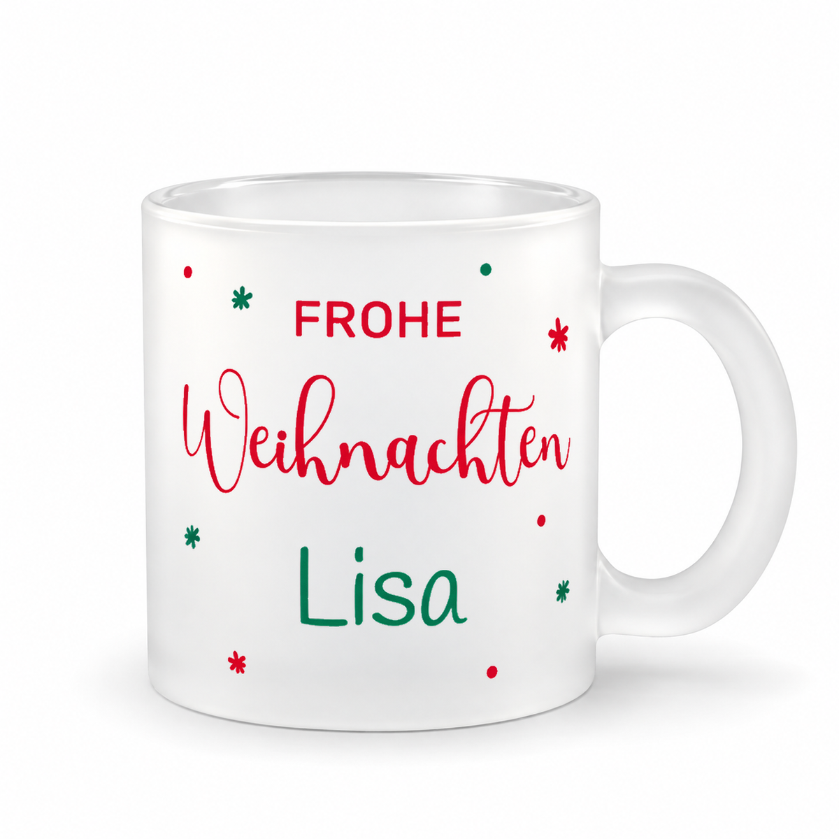 Glastasse mit Namen | Frohe Weihnachten