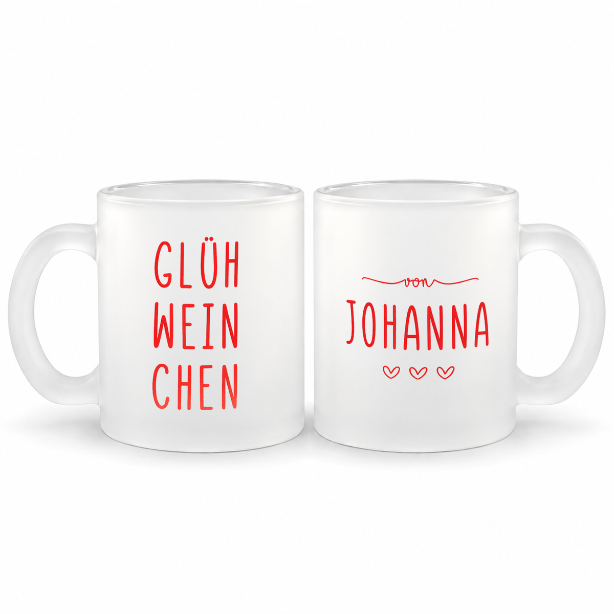 Glastasse mit Namen | Glühweinchen - Rot