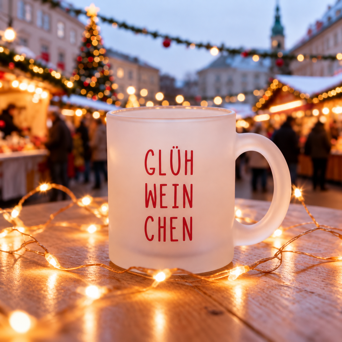 Glastasse mit Namen | Glühweinchen - Rot
