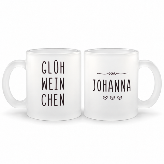 Glastasse mit Namen | Glühweinchen - Schwarz
