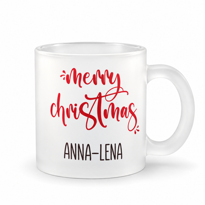 Glastasse mit Namen | Merry Christmas