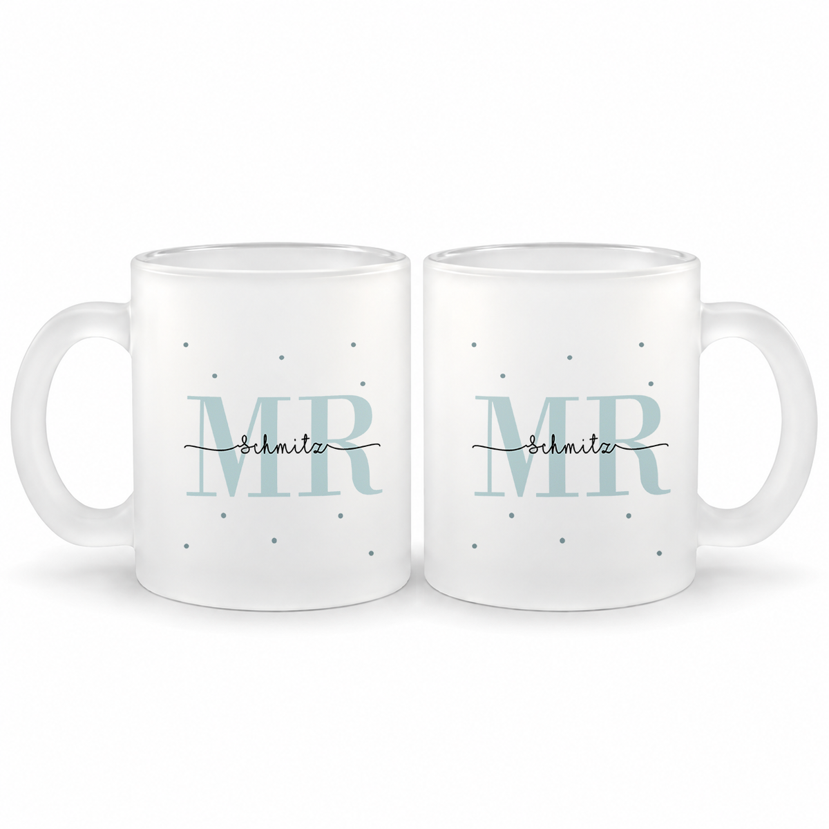 Glas Tassen-Set mit Namen + Datum | Mr + Mr