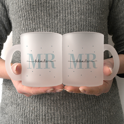 Glas Tassen-Set mit Namen + Datum | Mr + Mr