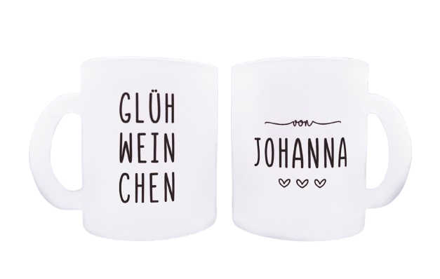 Glastasse mit Namen | Glühweinchen - Schwarz