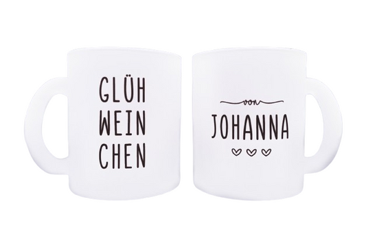 Glastasse mit Namen | Glühweinchen - Schwarz