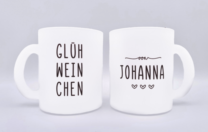 Glastasse mit Namen | Glühweinchen - Schwarz
